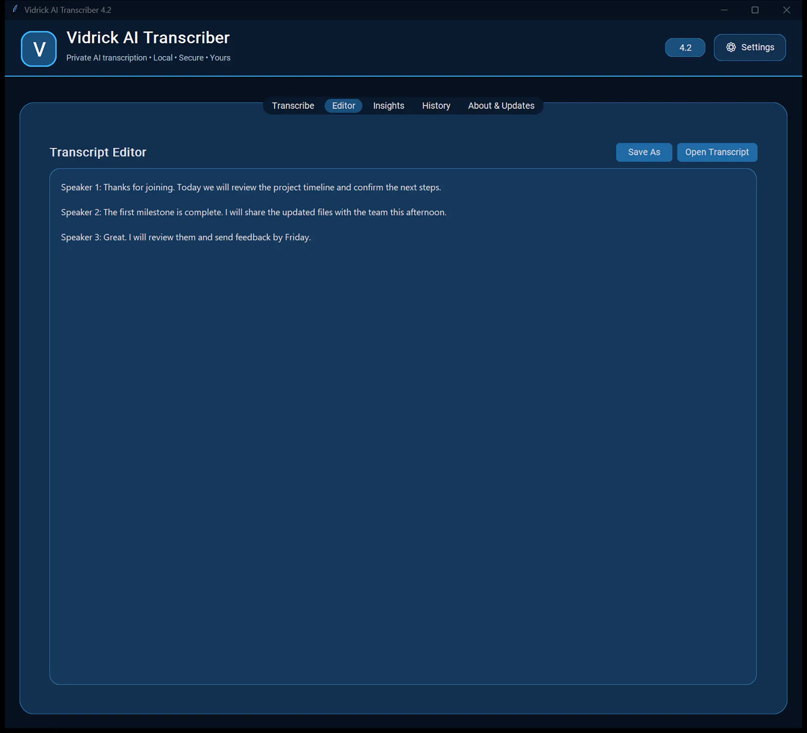 Vidrick AI Transcriber screenshot 4