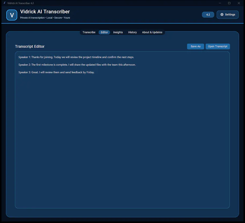Vidrick AI Transcriber screenshot 4