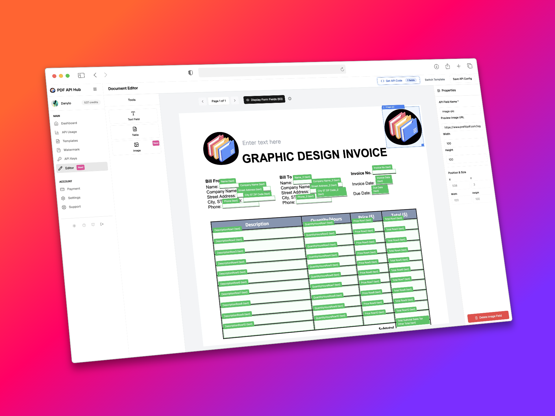Média Insérer l'éditeur d'image |PDF API Hub - Editor l'image déplacée via URL 3