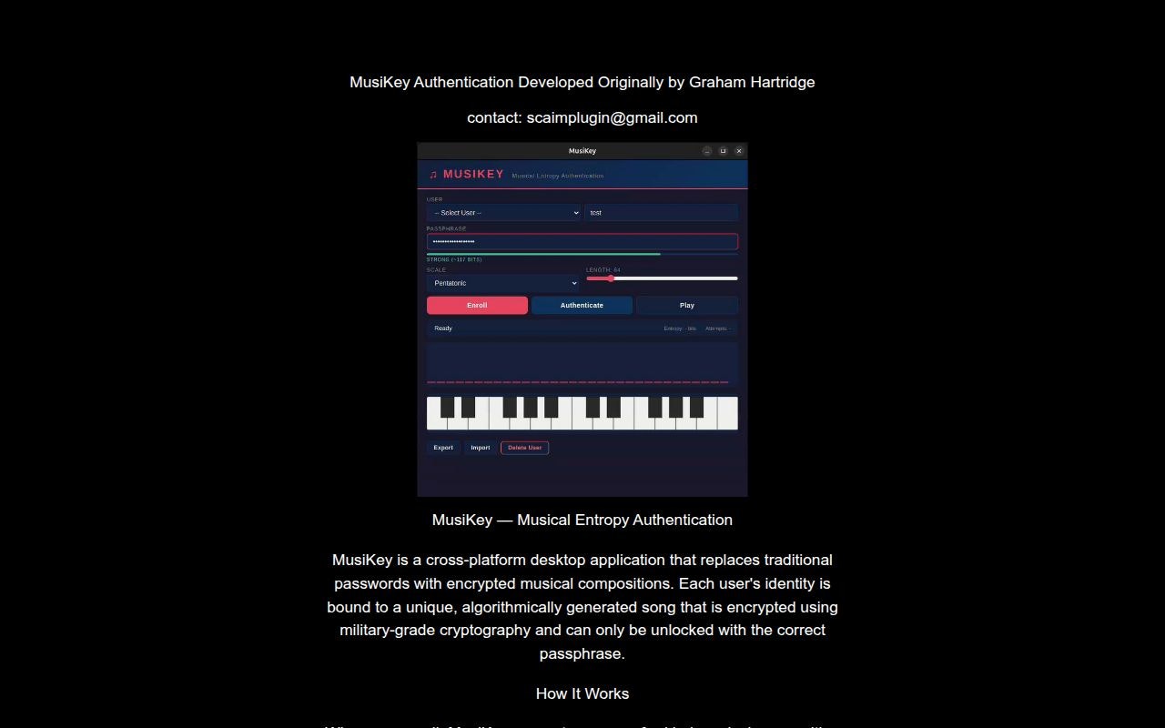 Musikey  - Main product screenshot demonstrating key features and user interface
