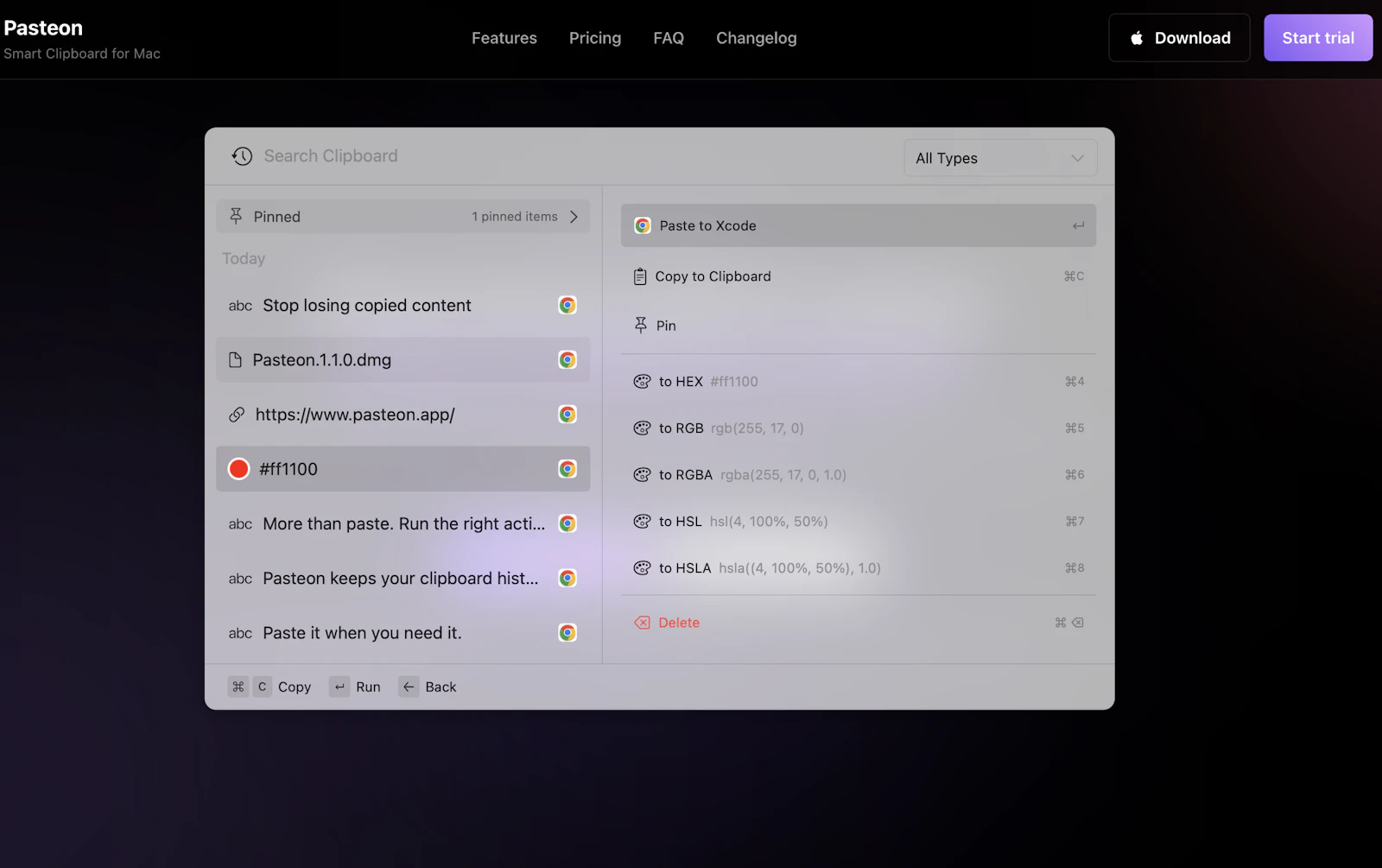 Pasteon 1.1 screenshot 2