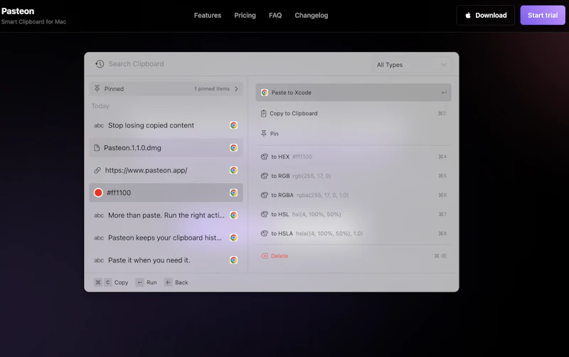 Pasteon 1.1 screenshot 2