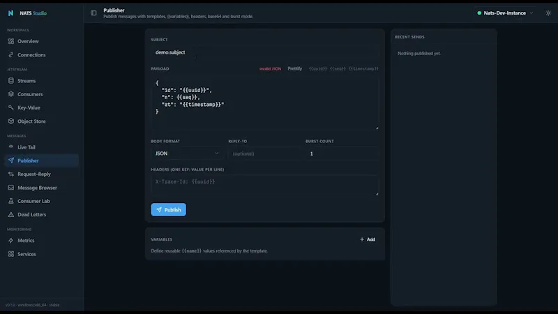 NATS Studio : The desktop GUI for NATS screenshot 1 (video preview)
