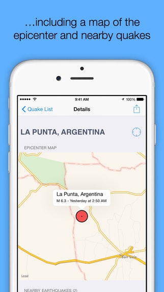 QuakeInfo: Worldwide Earthquake News, Maps and Alerts with Sharing on Facebook and Twitter gallery image