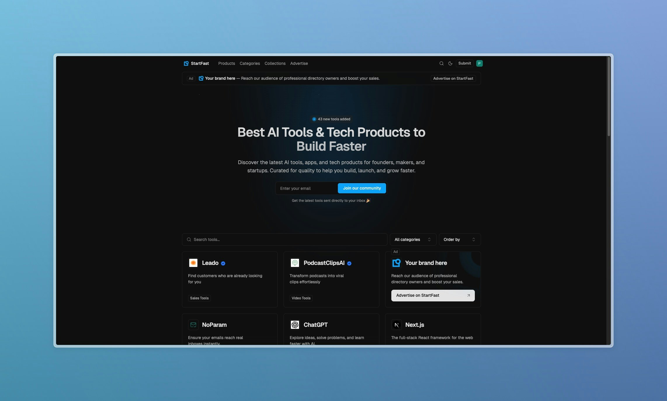 StartFast - Main screenshot showing features and interface