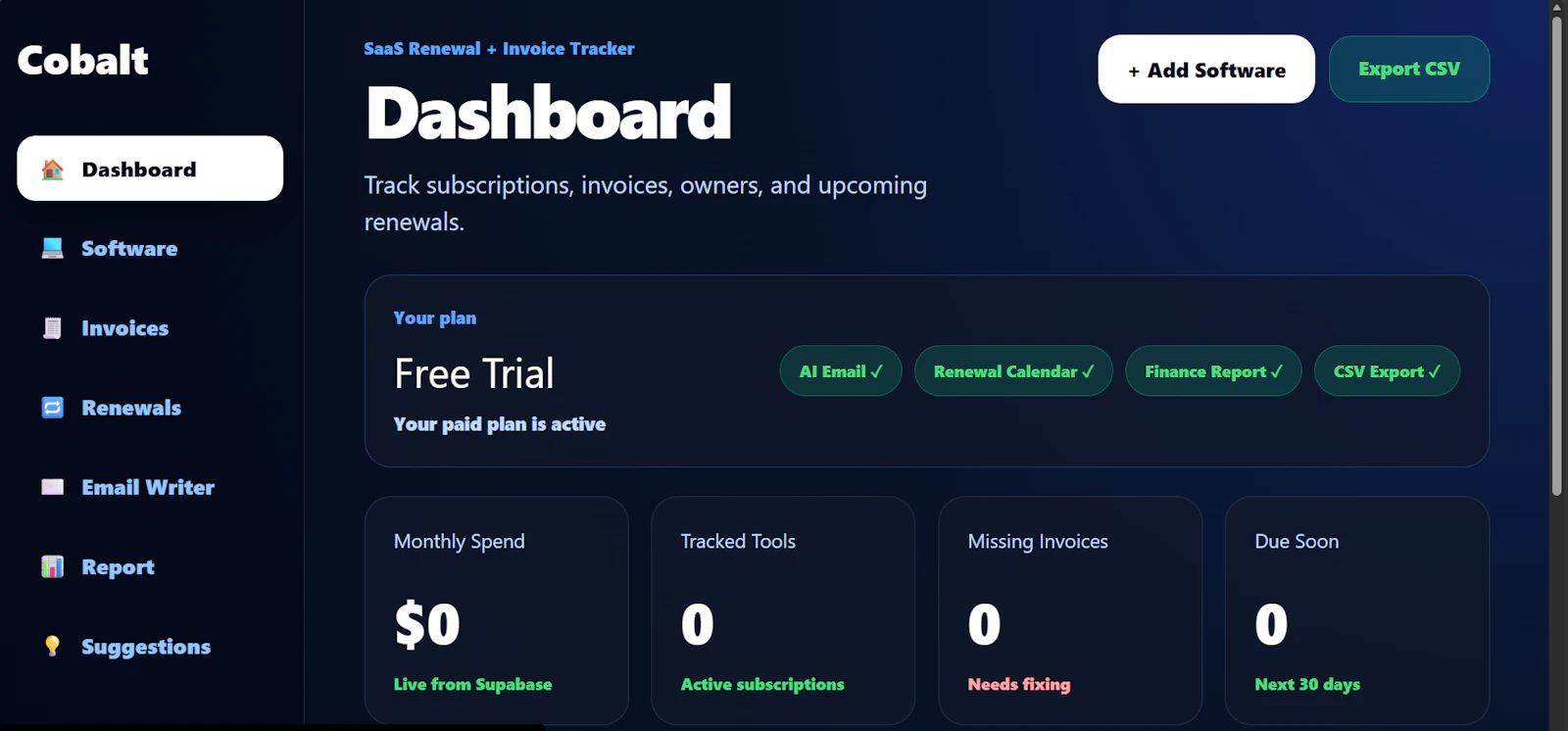 Cobalt Renewals screenshot 1