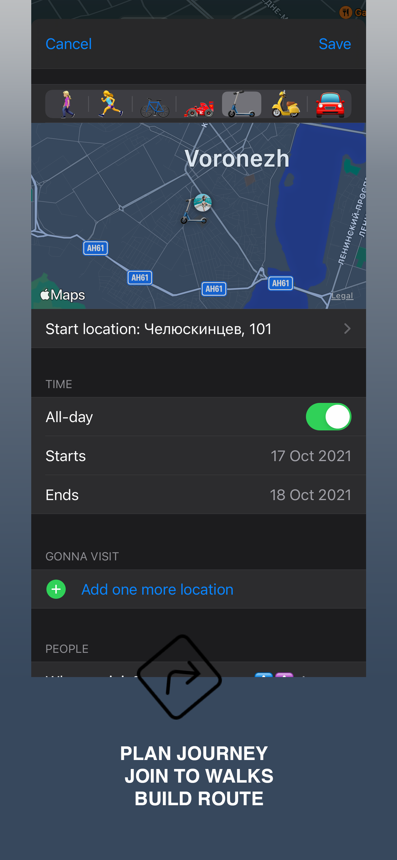 Poll option Plan route image