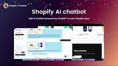 ChatGPT para Shopify - Imagem de um chatbot alimentado por IA apresentando uma interface amigável ao usuário e integração perfeita com plataformas de e-commerce.