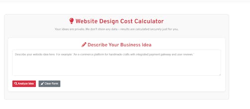 Website Design Cost Calculator gallery image
