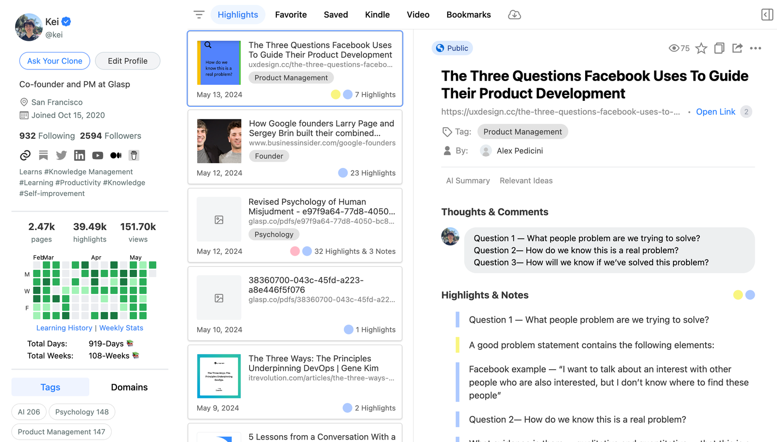 Glasp: Sync -hoogtepunten van Instapaper media 5