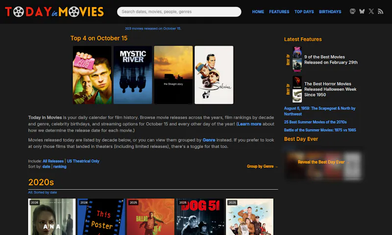 Today in Movies screenshot 2