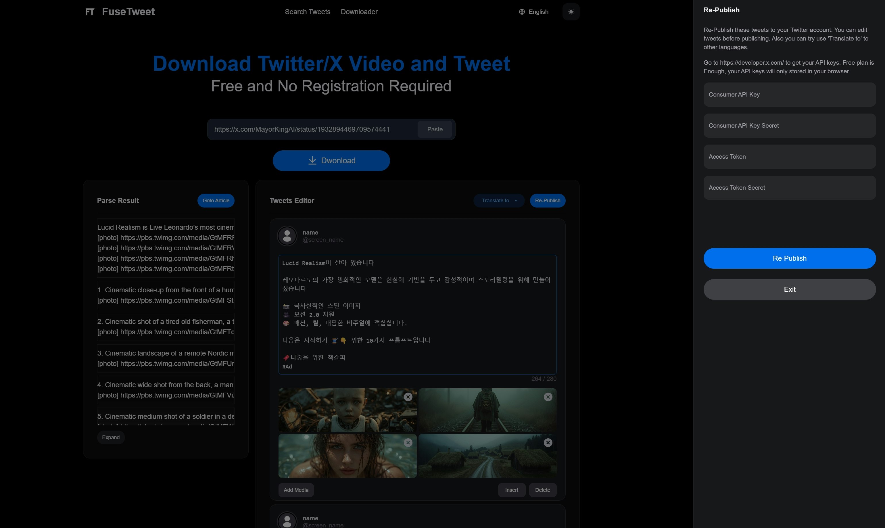 Fusetweet - Fusetweet fetches, แก้ไข, แปล, เผยแพร่ทวีตซ้ำ media 4