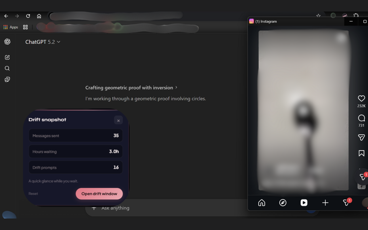 Drift - Scroll While AI Thinks - Screenshot 3 showing product features and functionality