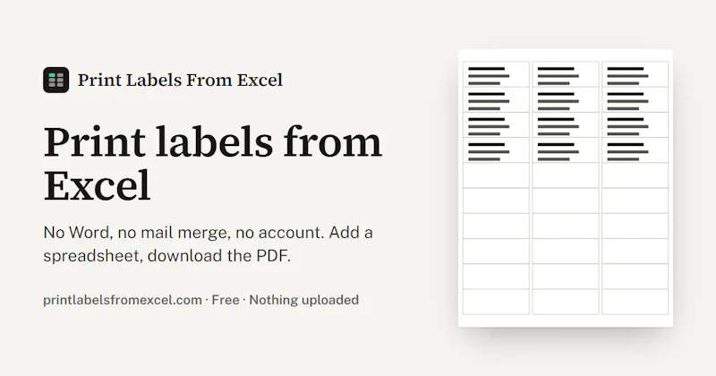 Print Labels From Excel screenshot 1