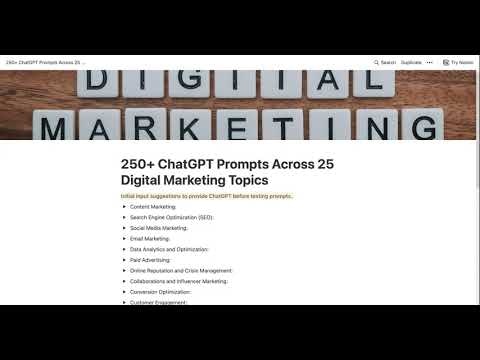 250+ Digital Marketing ChatGPT Prompts  gallery image