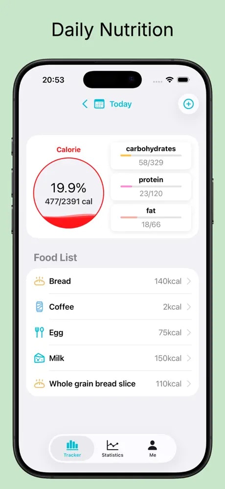 Nutri Trax-Calorie tracker - Main screenshot showing features and interface