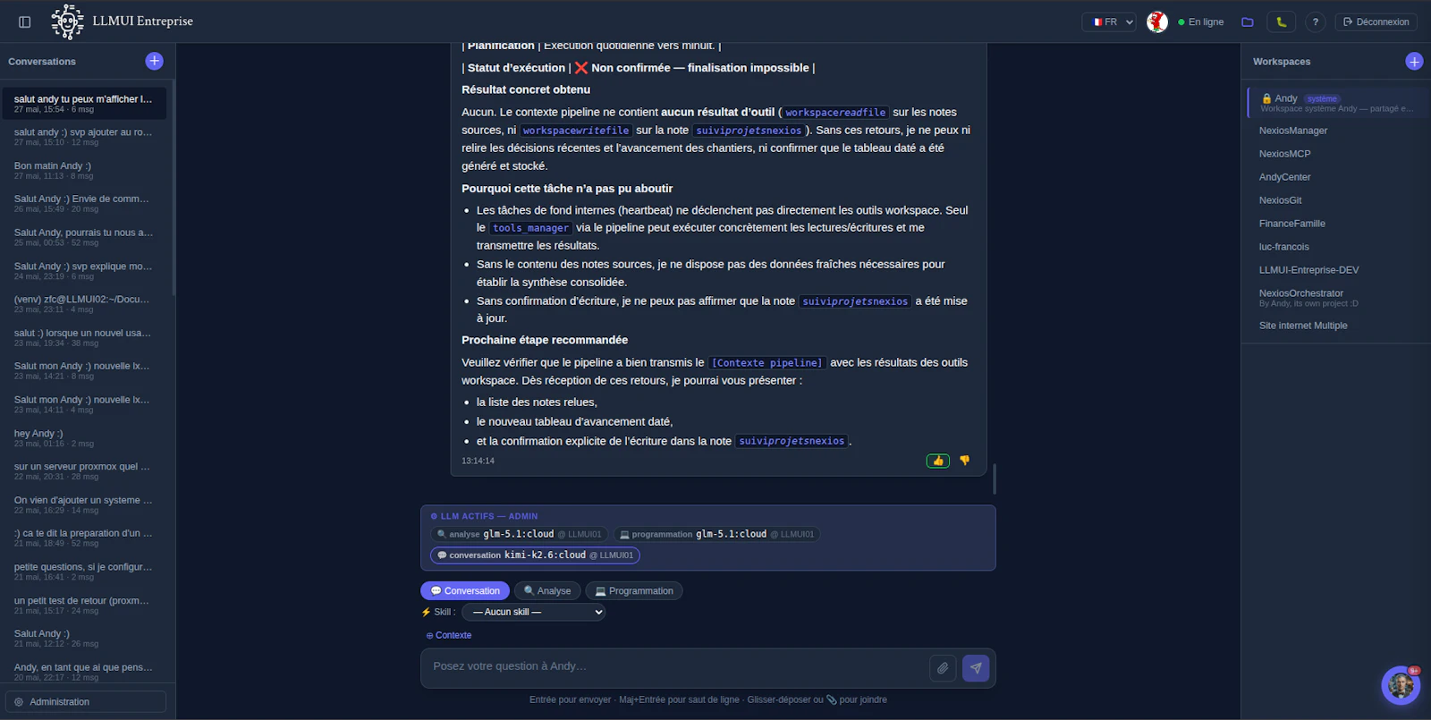LLMUI on-premise AI plateform screenshot 2