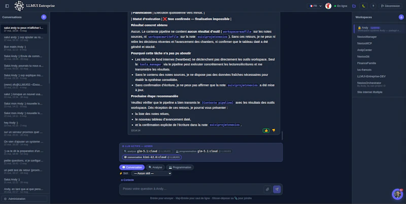 LLMUI on-premise AI plateform screenshot 2
