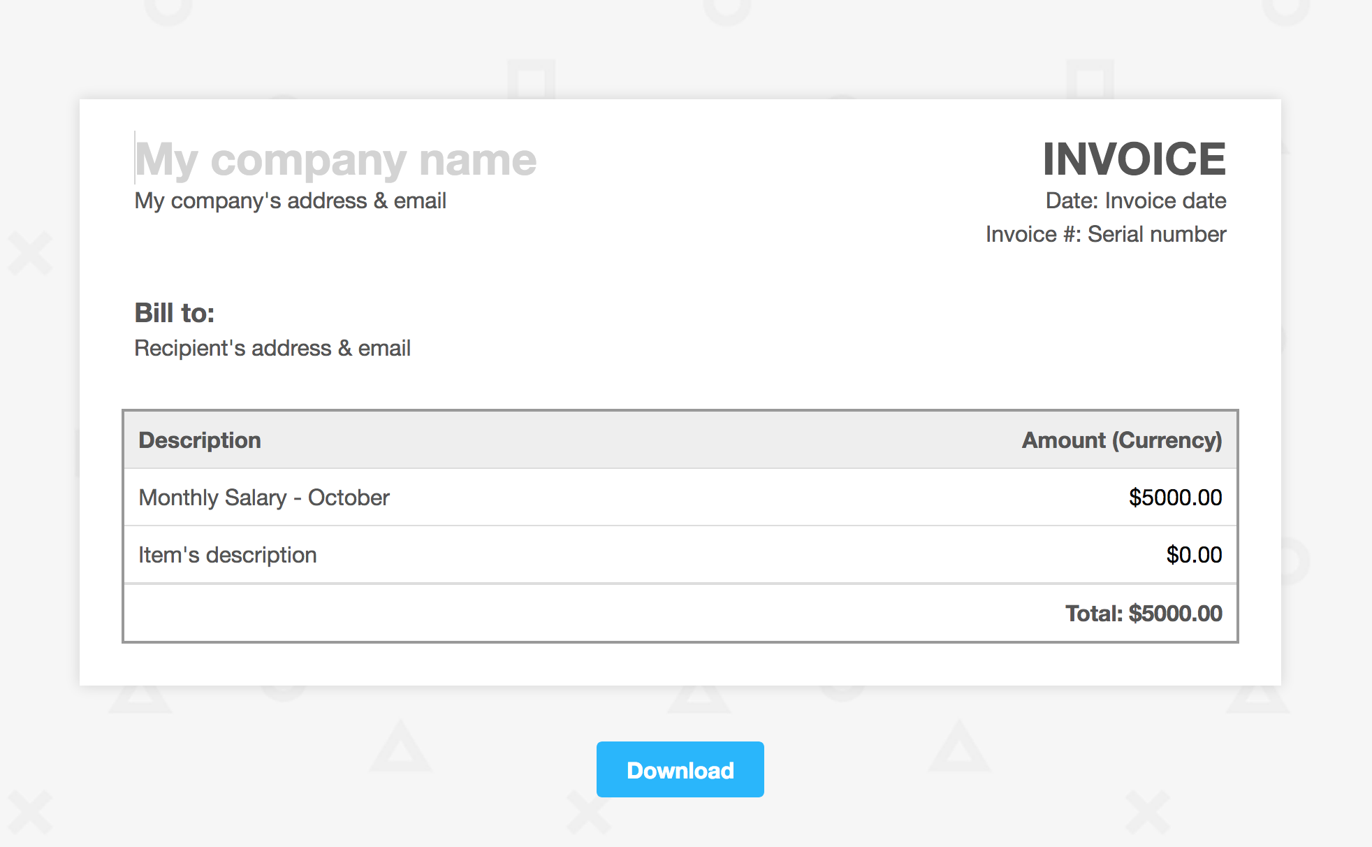Invoice editor gallery image