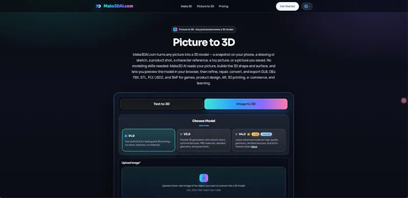 Make3DAI.com — Prompt to 3D in Seconds screenshot 2
