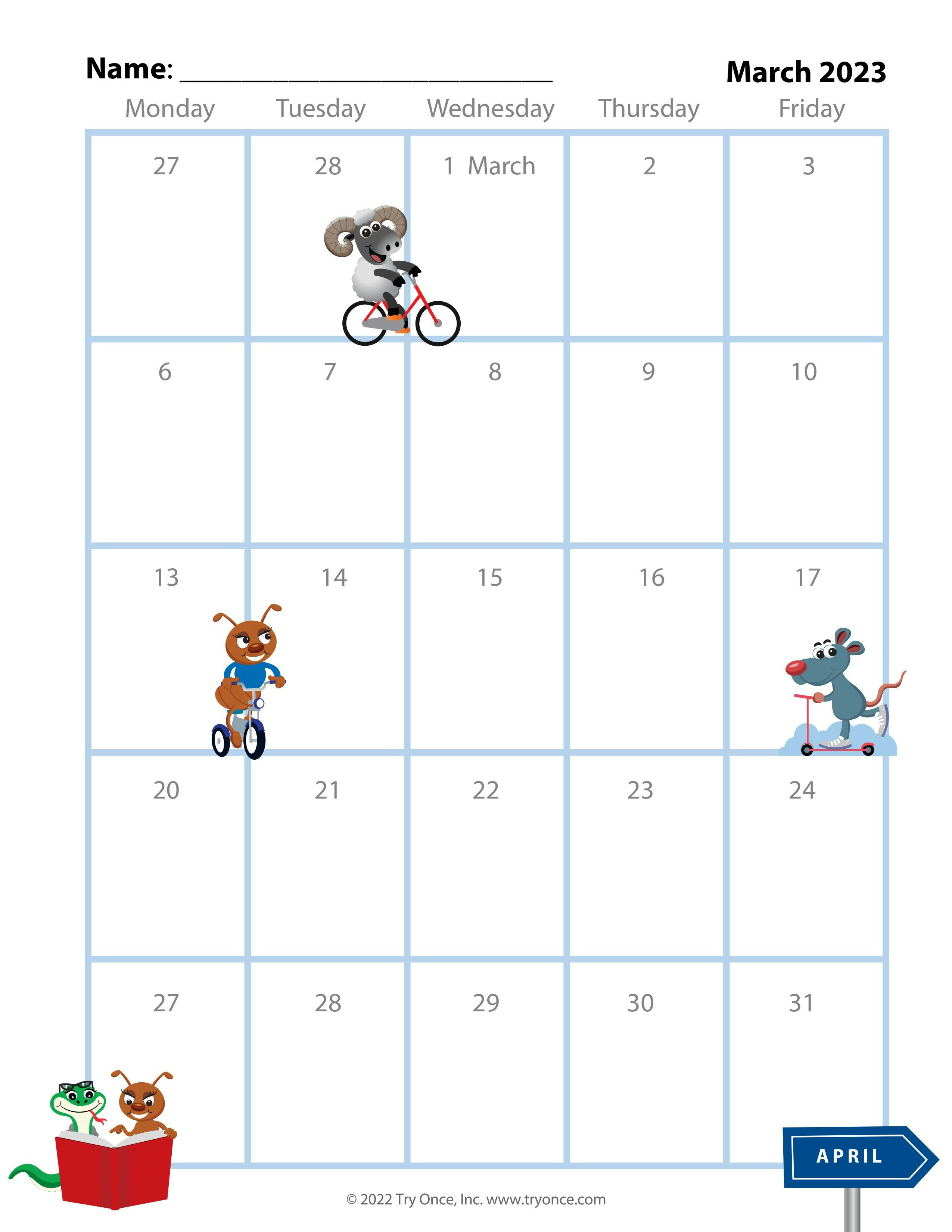 Klassenzimmerkalender - Druckbare monatliche Kalender für Grundschullehrer Medien 2
