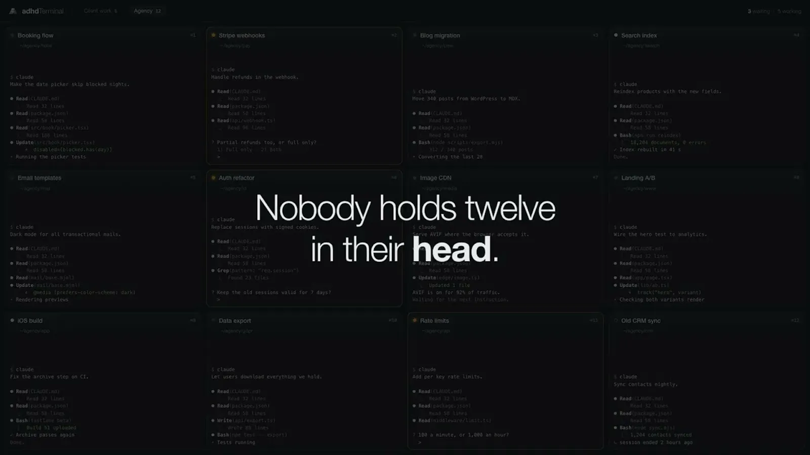 adhdTerminal screenshot 1 (video preview)