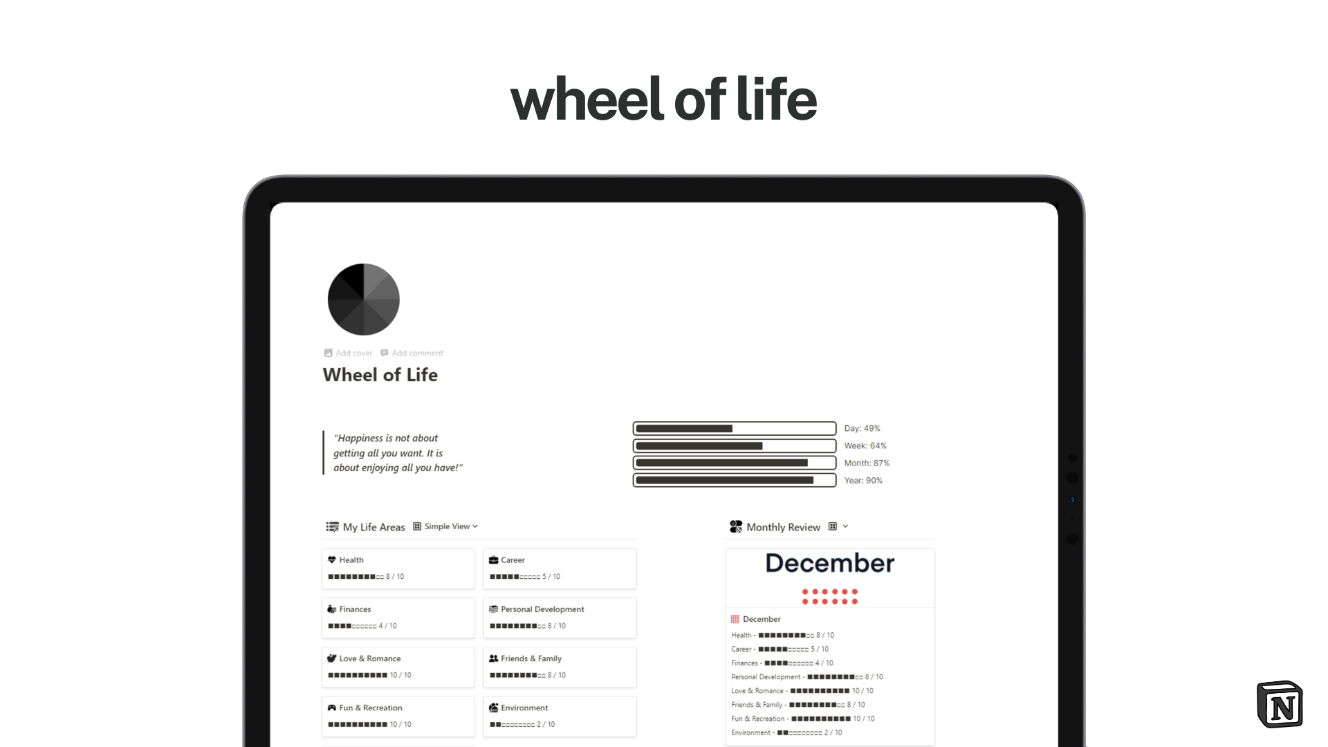 Wheel of Life [Notion Template] gallery image