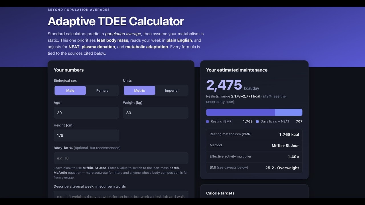 Adaptive TDEE Calculator gallery image