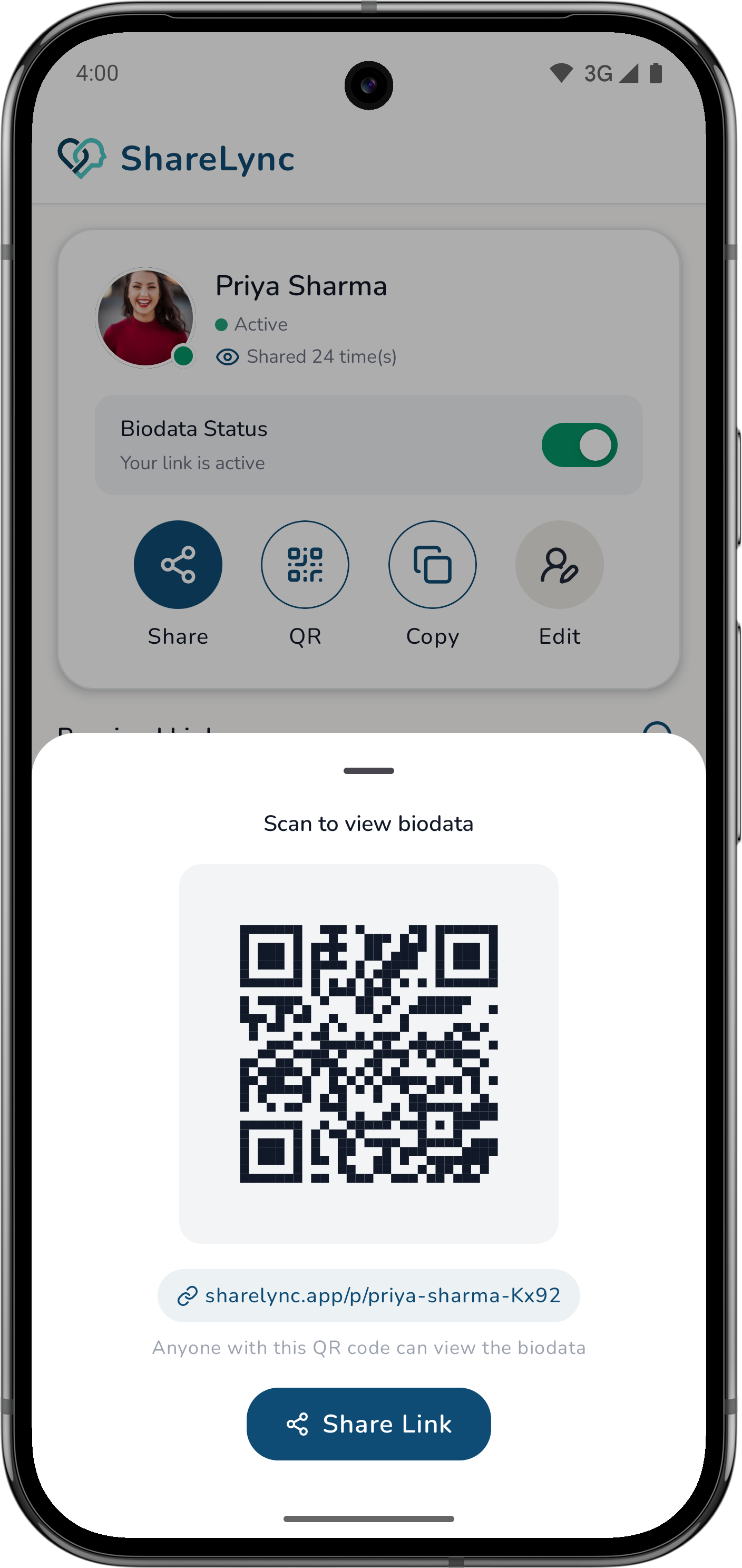 ShareLync - Main product screenshot demonstrating key features and user interface