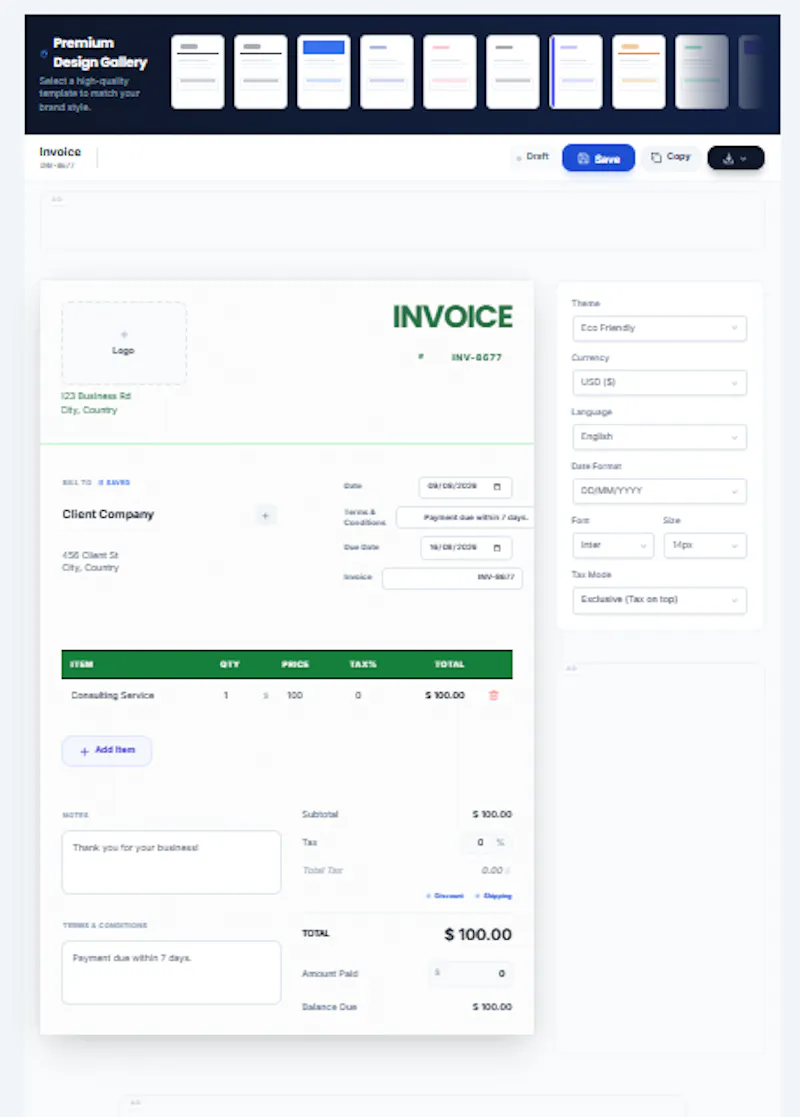 InvoiceItFree screenshot 2