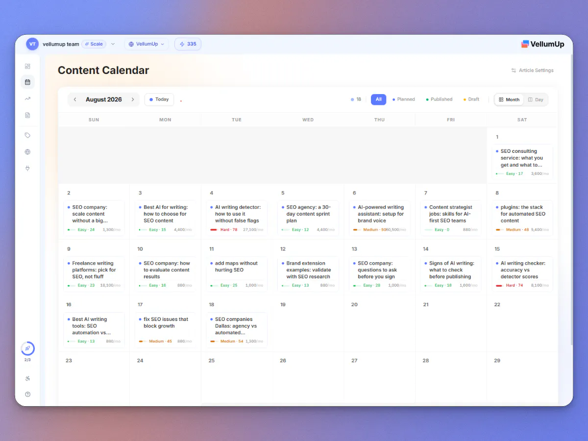VellumUp — On-Brand Content for SEO & AI gallery image