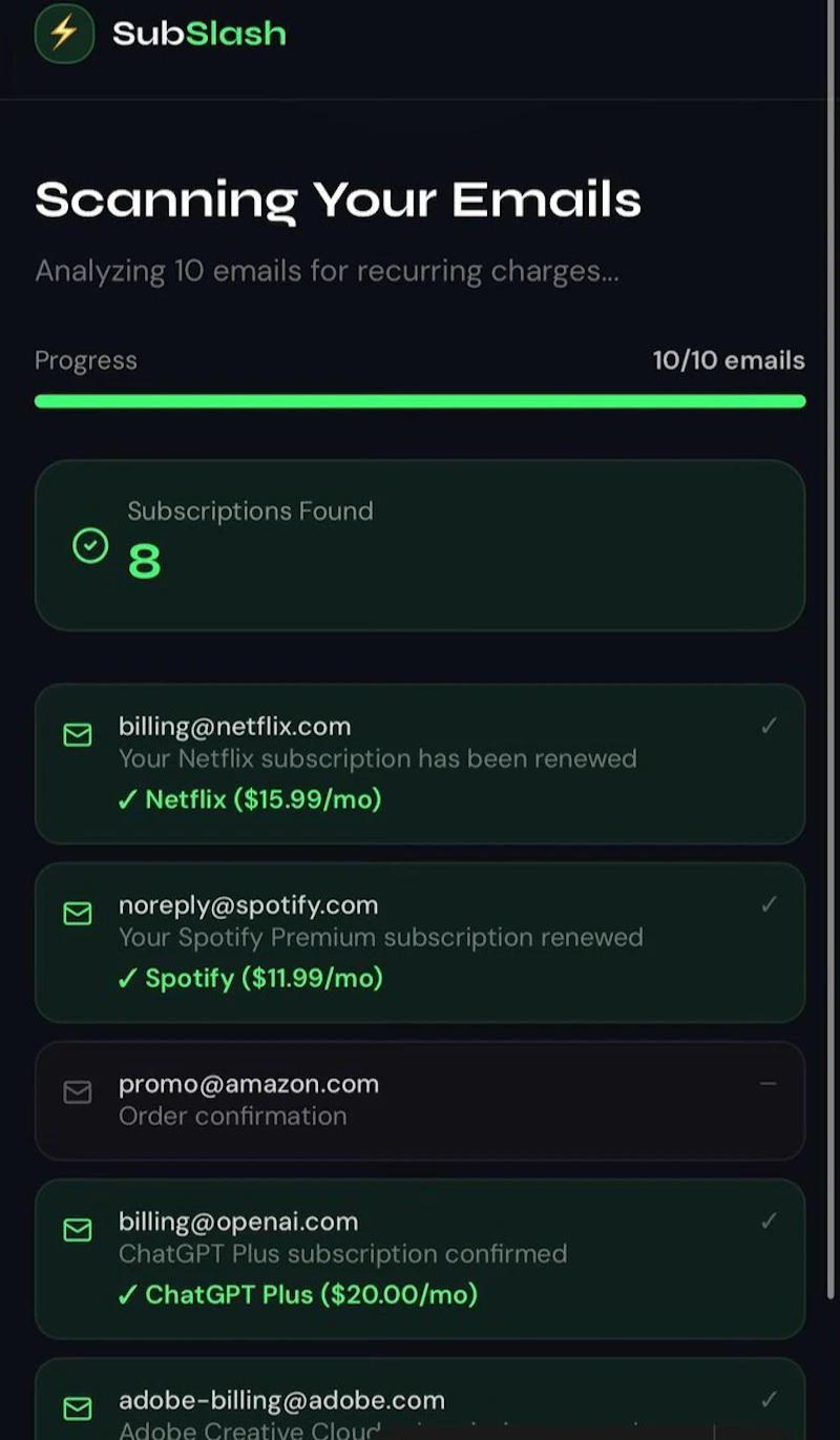 SubSlash screenshot 1