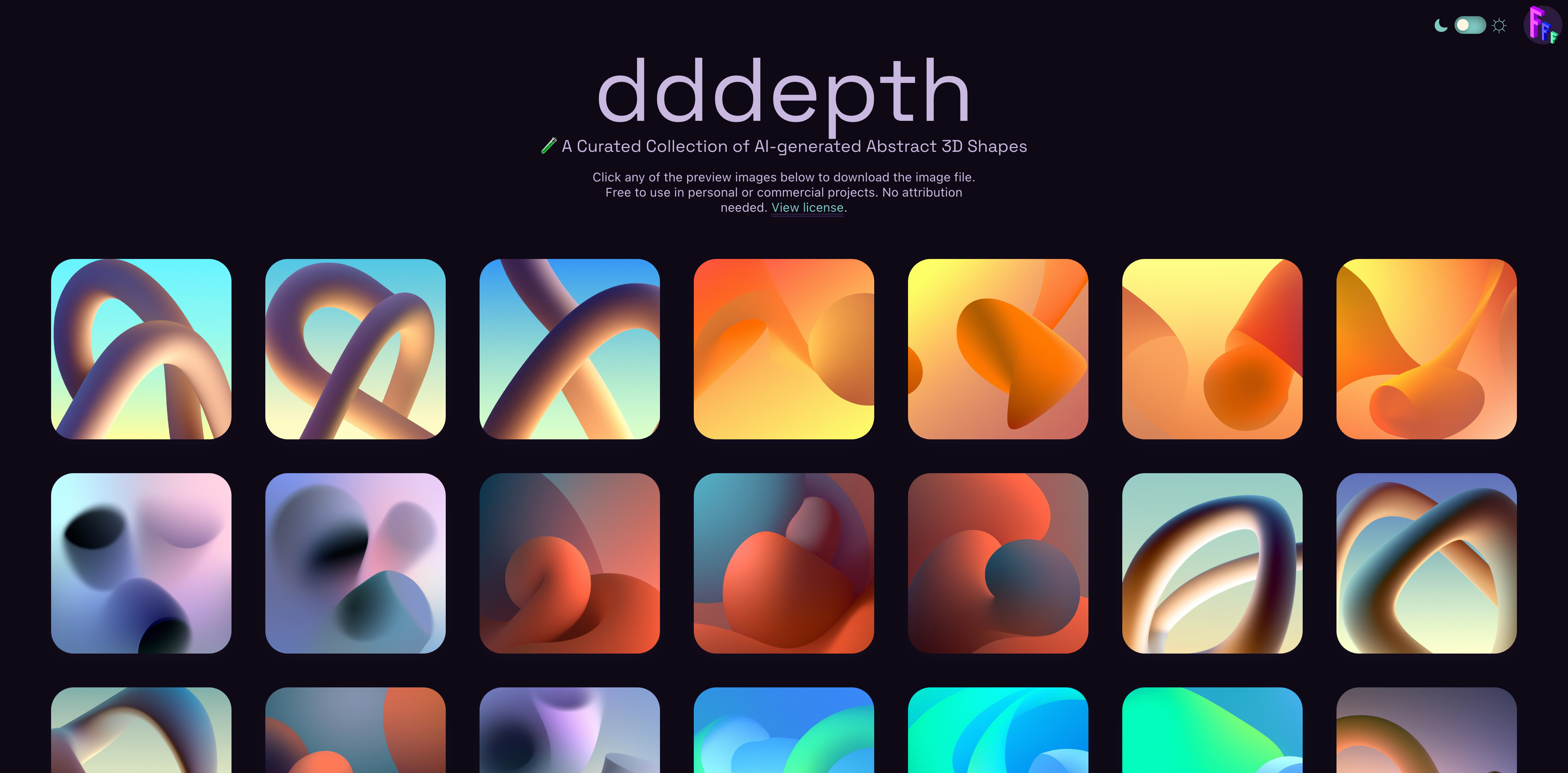 dddepth - AI 생성 초록 3D 모양의 수집 미디어 2