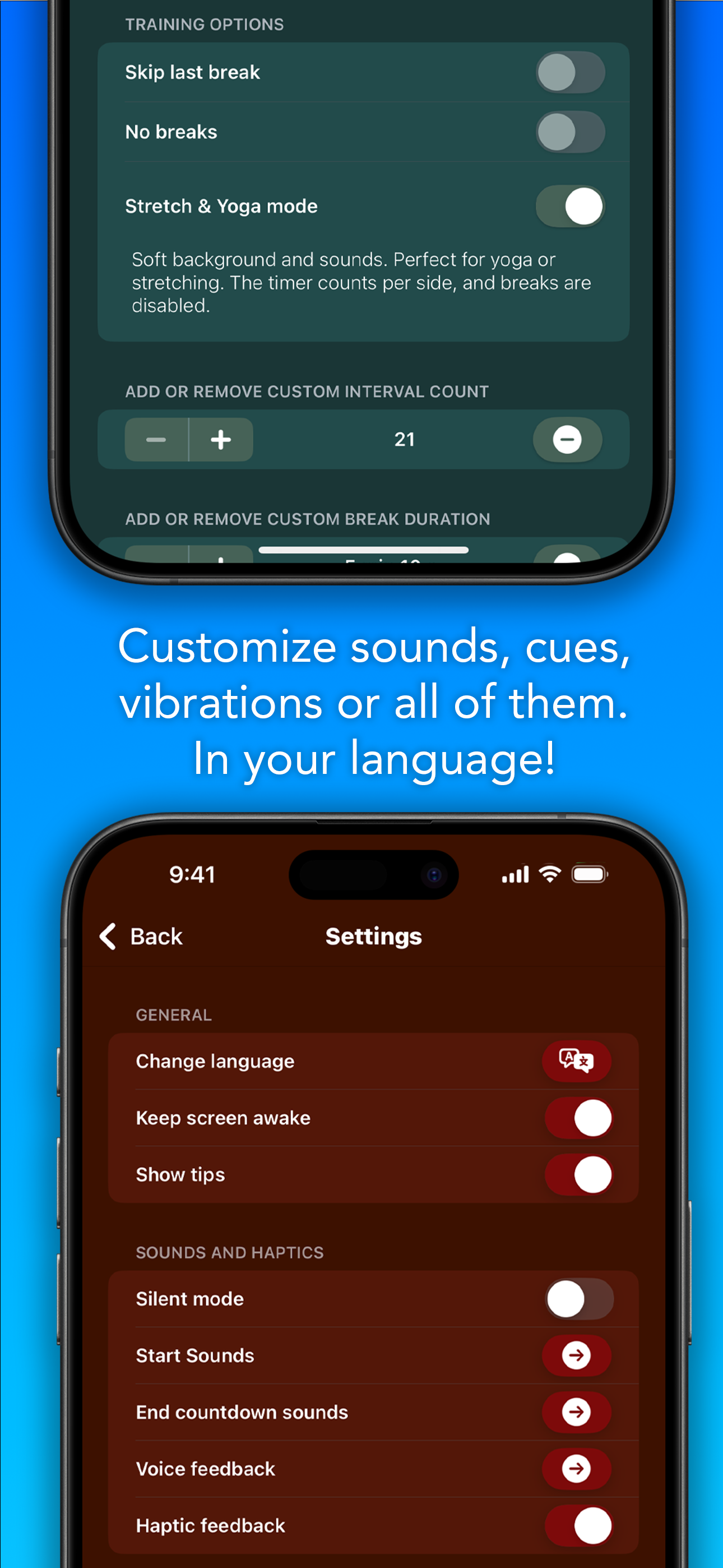 Mídia 4 de Intervalo Ares - Timer minimalista para Apple Watch & iPhone - sem anúncios, sem ruído