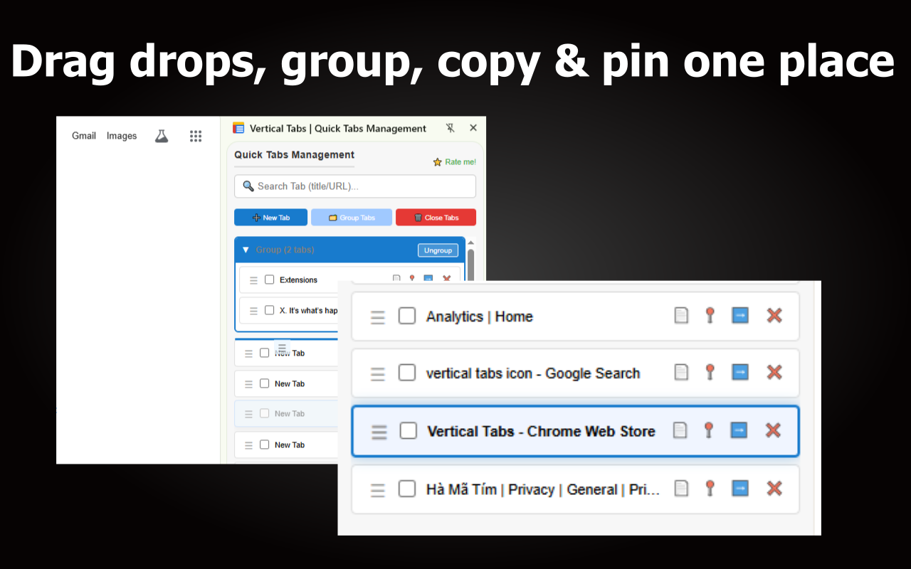 Vertical Tabs - Screenshot 3 showing product features and functionality