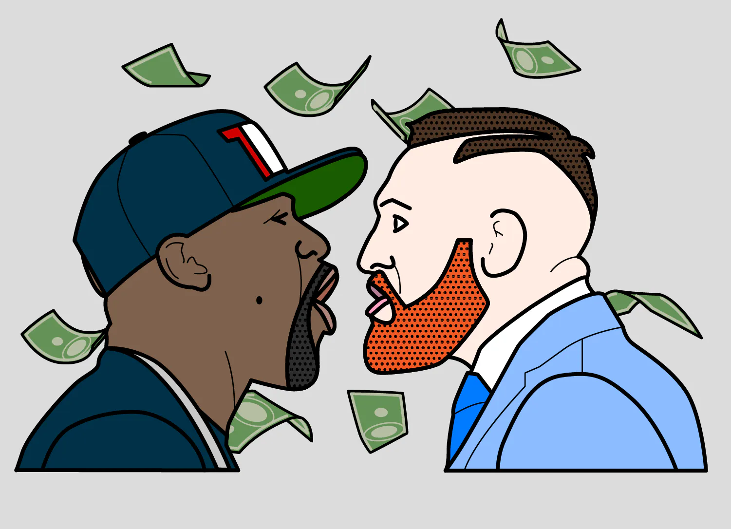 Money Fight fan stickers