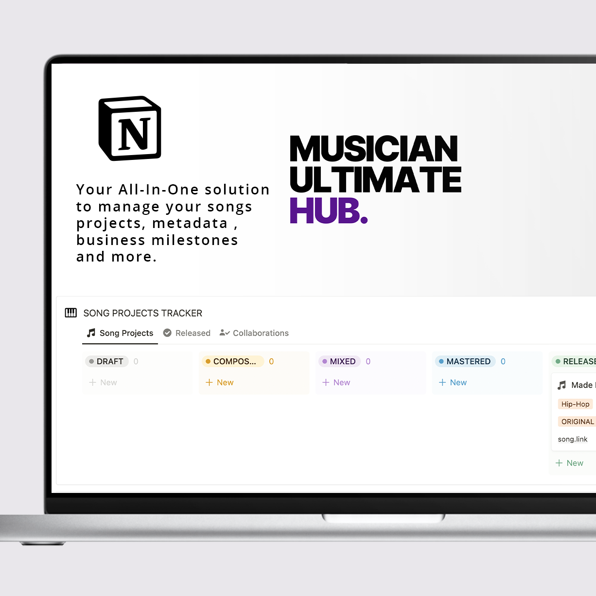 Músico Ultimate Hub - Modelo de noção