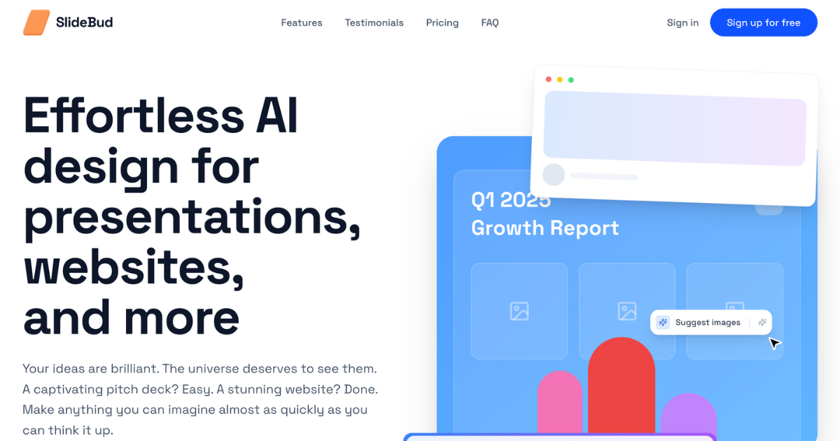 Slidebud - Main product screenshot demonstrating key features and user interface