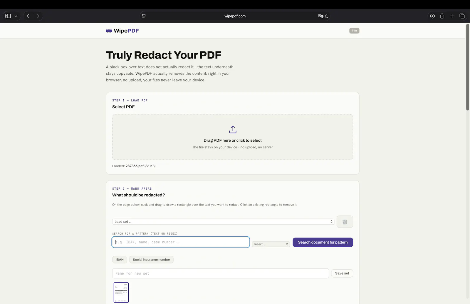 WipePDF screenshot 1