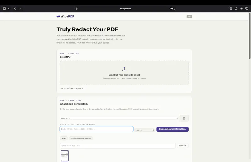 WipePDF screenshot 1