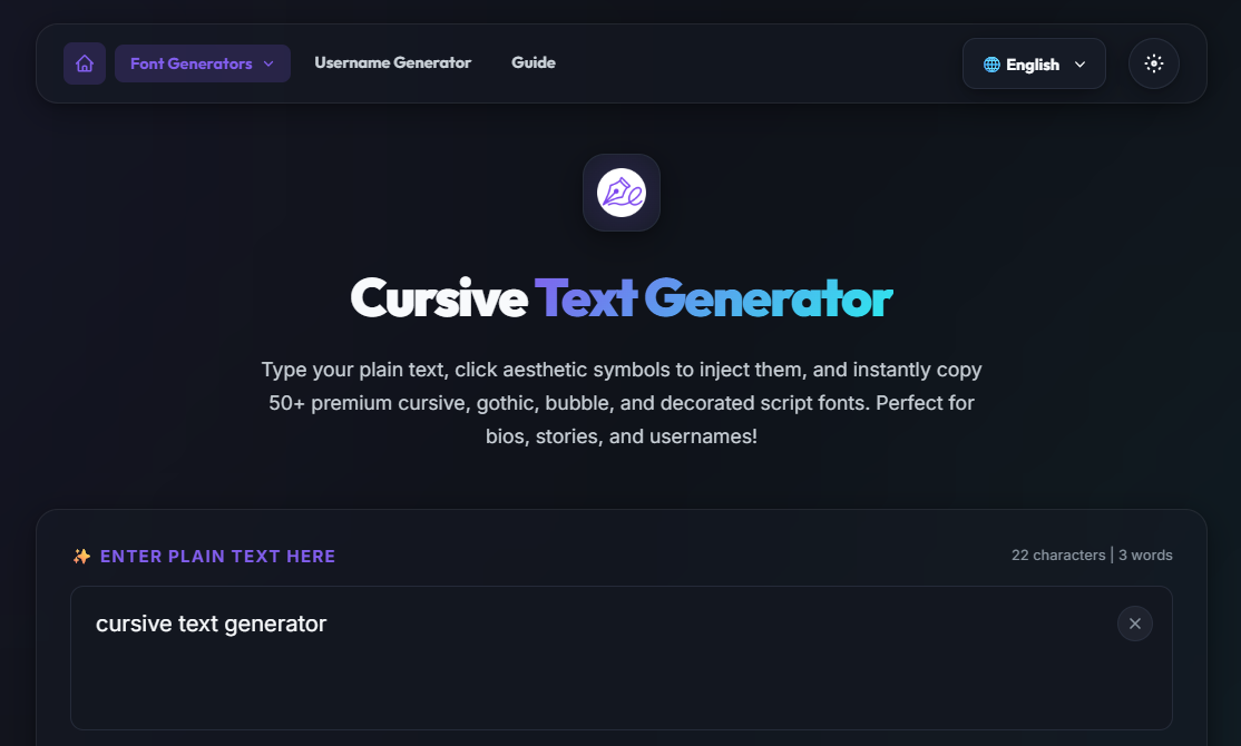 cursive Generatore gallery image