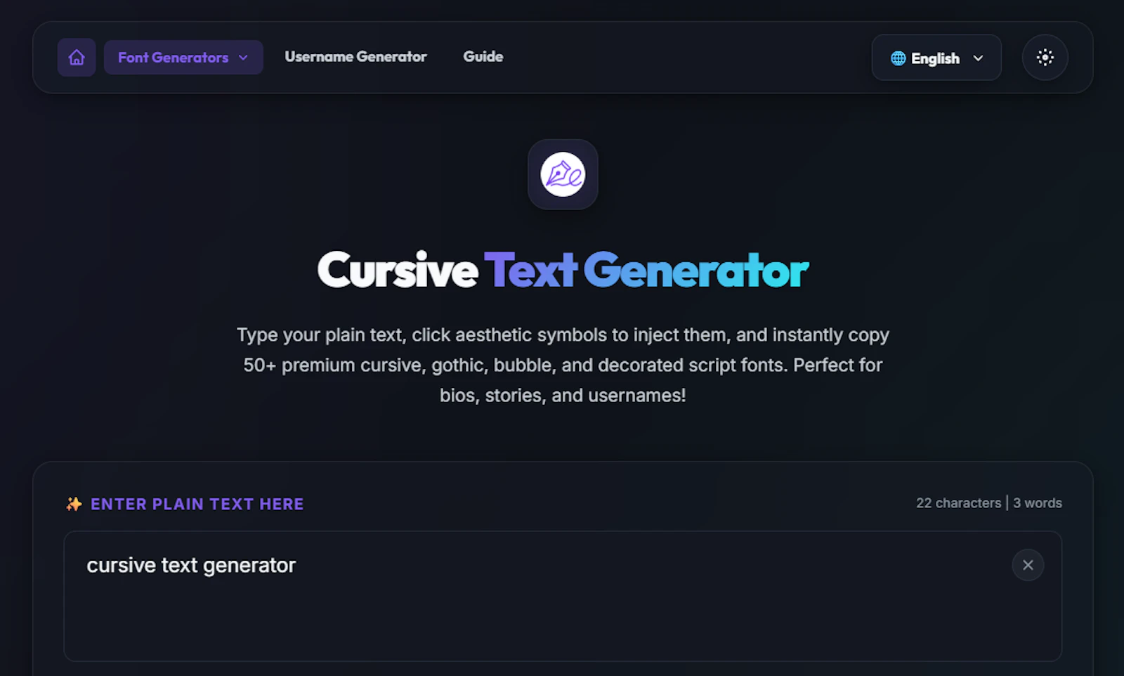 cursive Generatore screenshot 1
