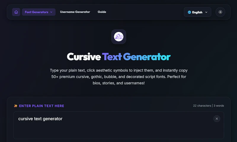 cursive Generatore screenshot 1