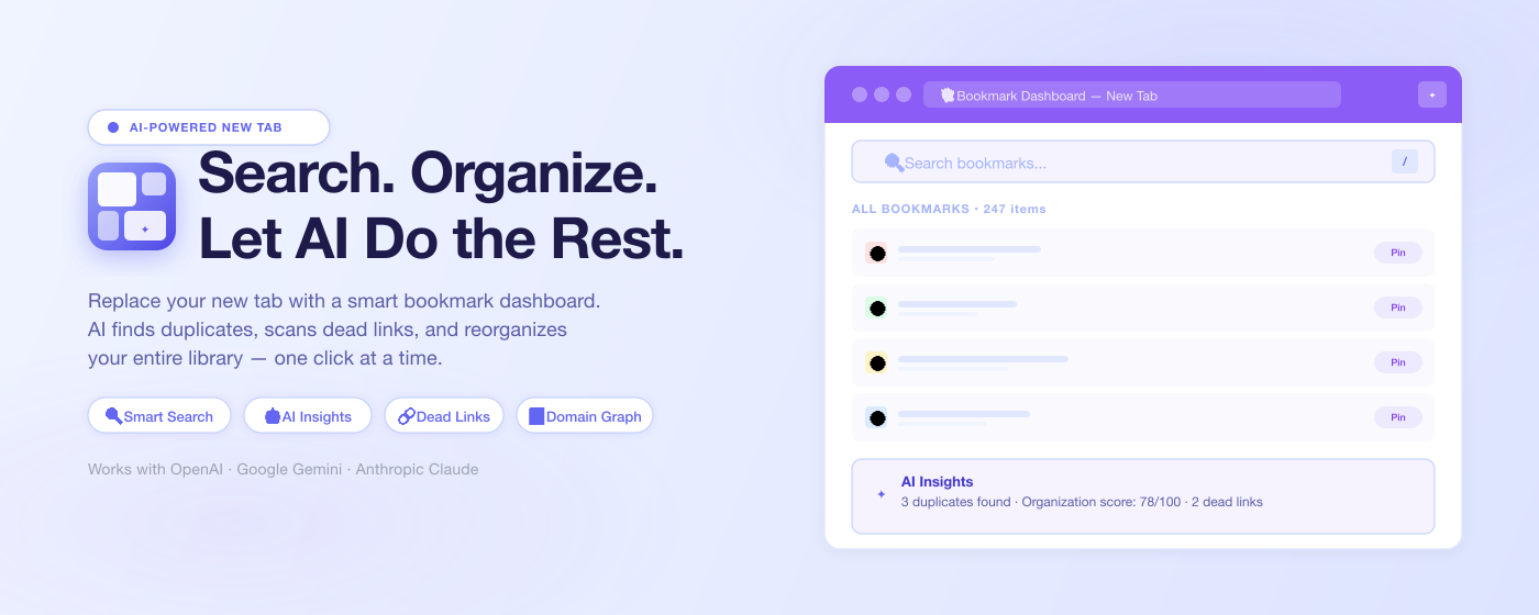 Bookmark Dashboard - AI Powered gallery image