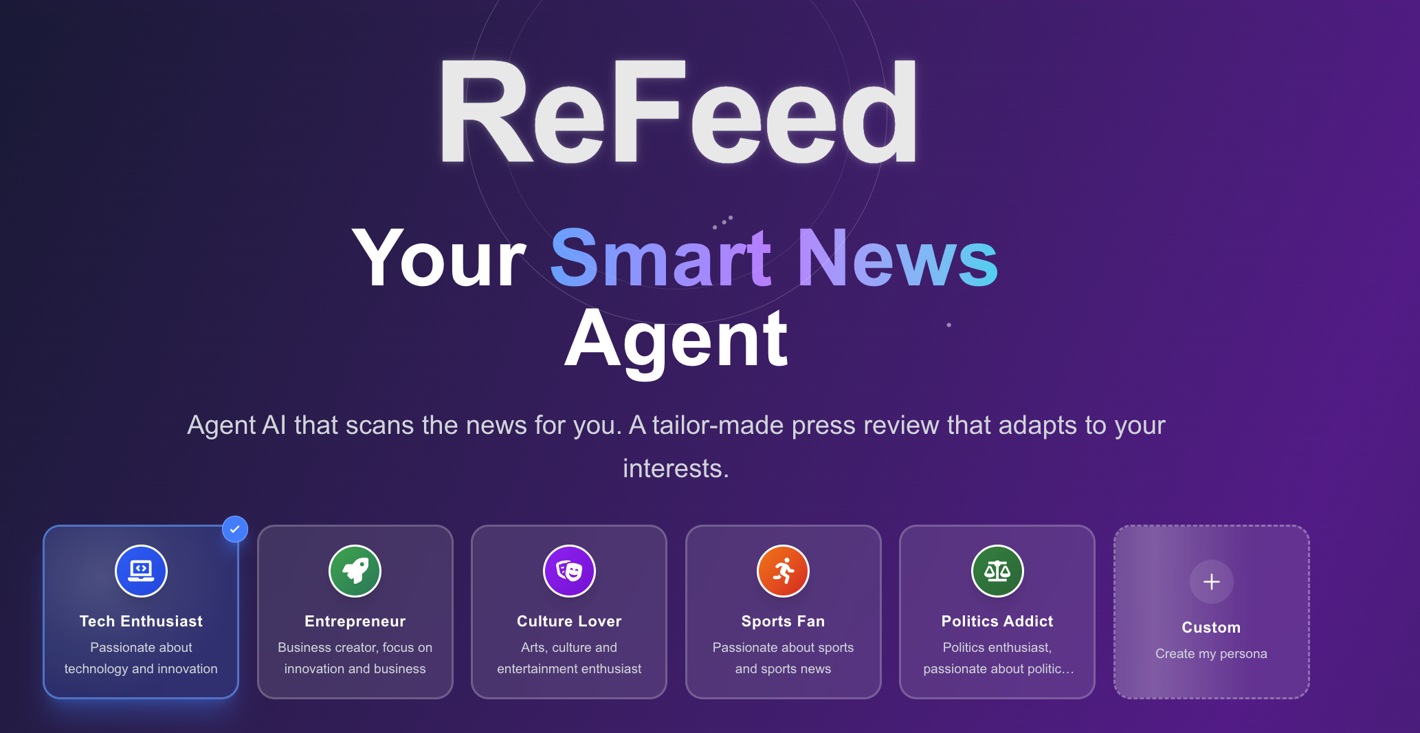 refeed - 您的智能新闻代理商创建您的自定义新闻源媒体2