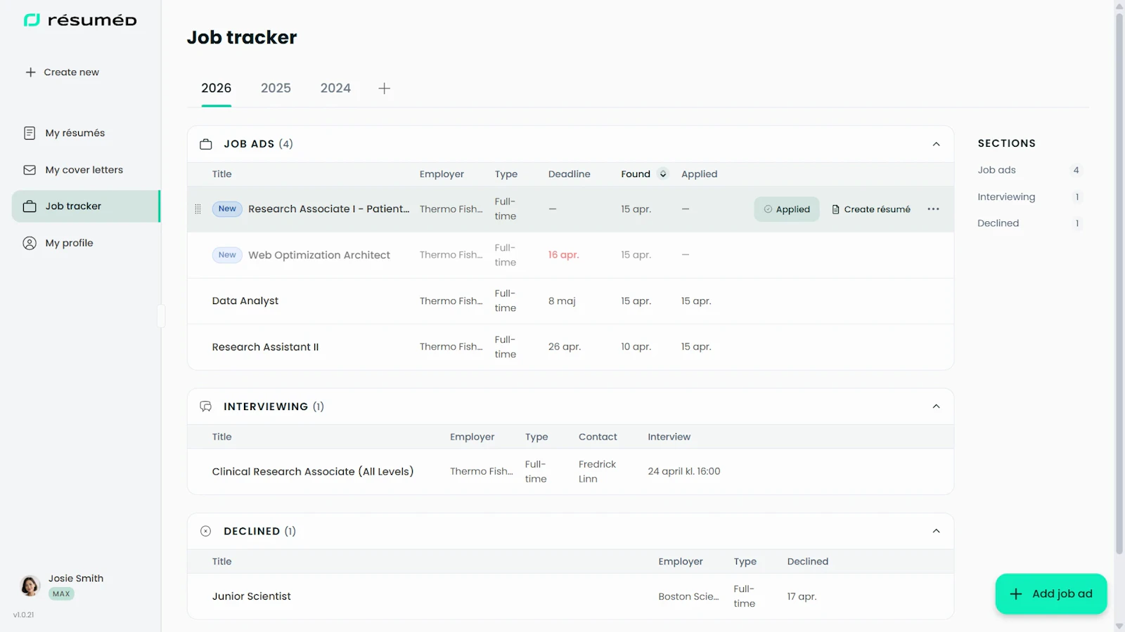 Résuméd Free CV Creator screenshot 4