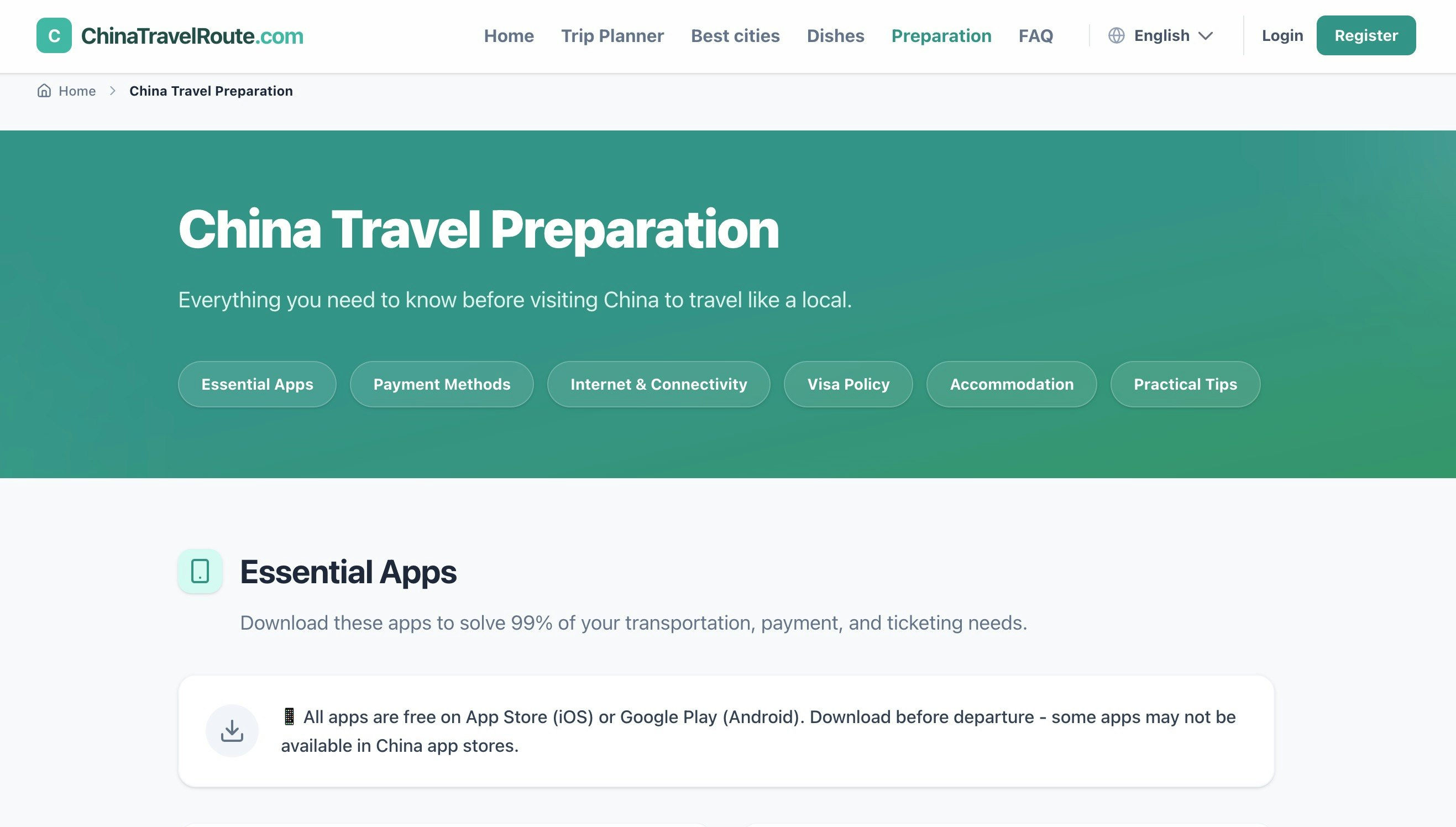 China Travel Planner - Screenshot 3 showing product features and functionality