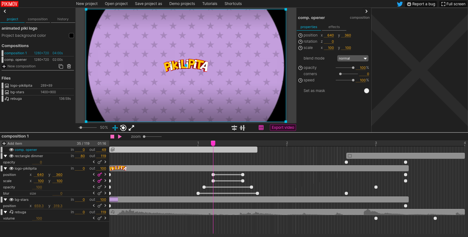 pikimov - Free online motion design and video editor