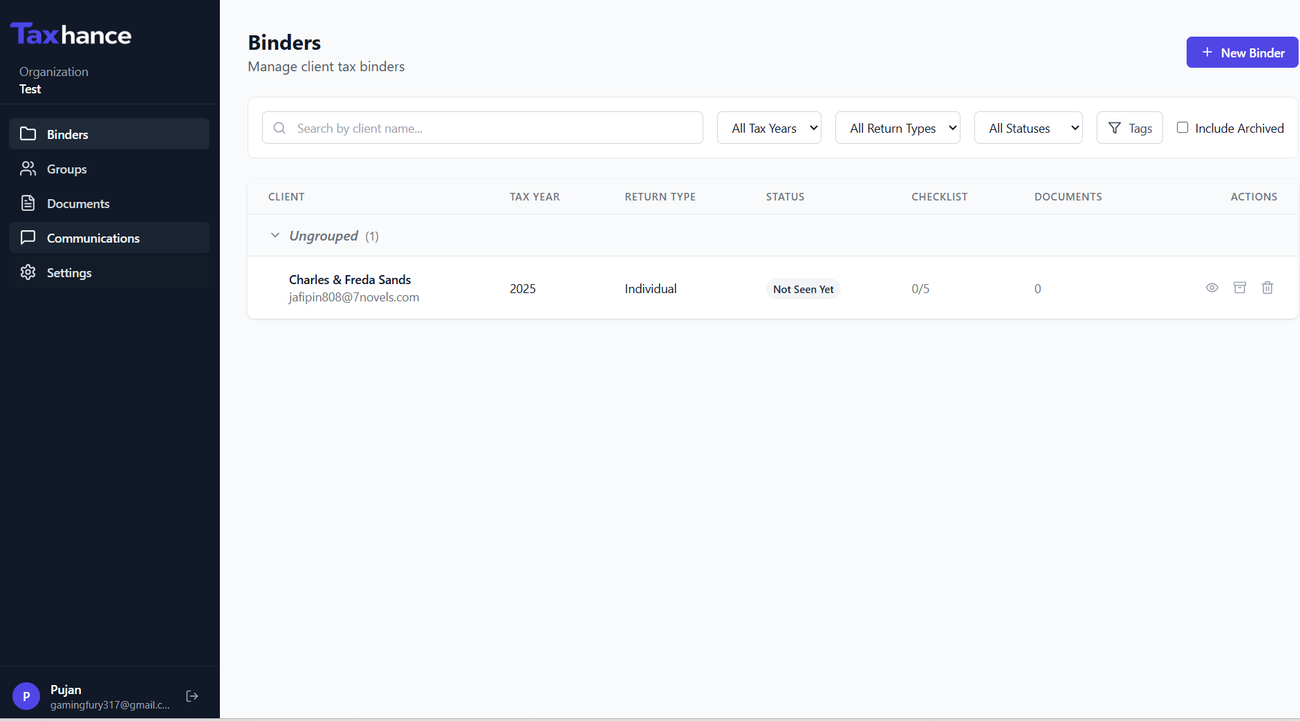 Taxhance - Main product screenshot demonstrating key features and user interface
