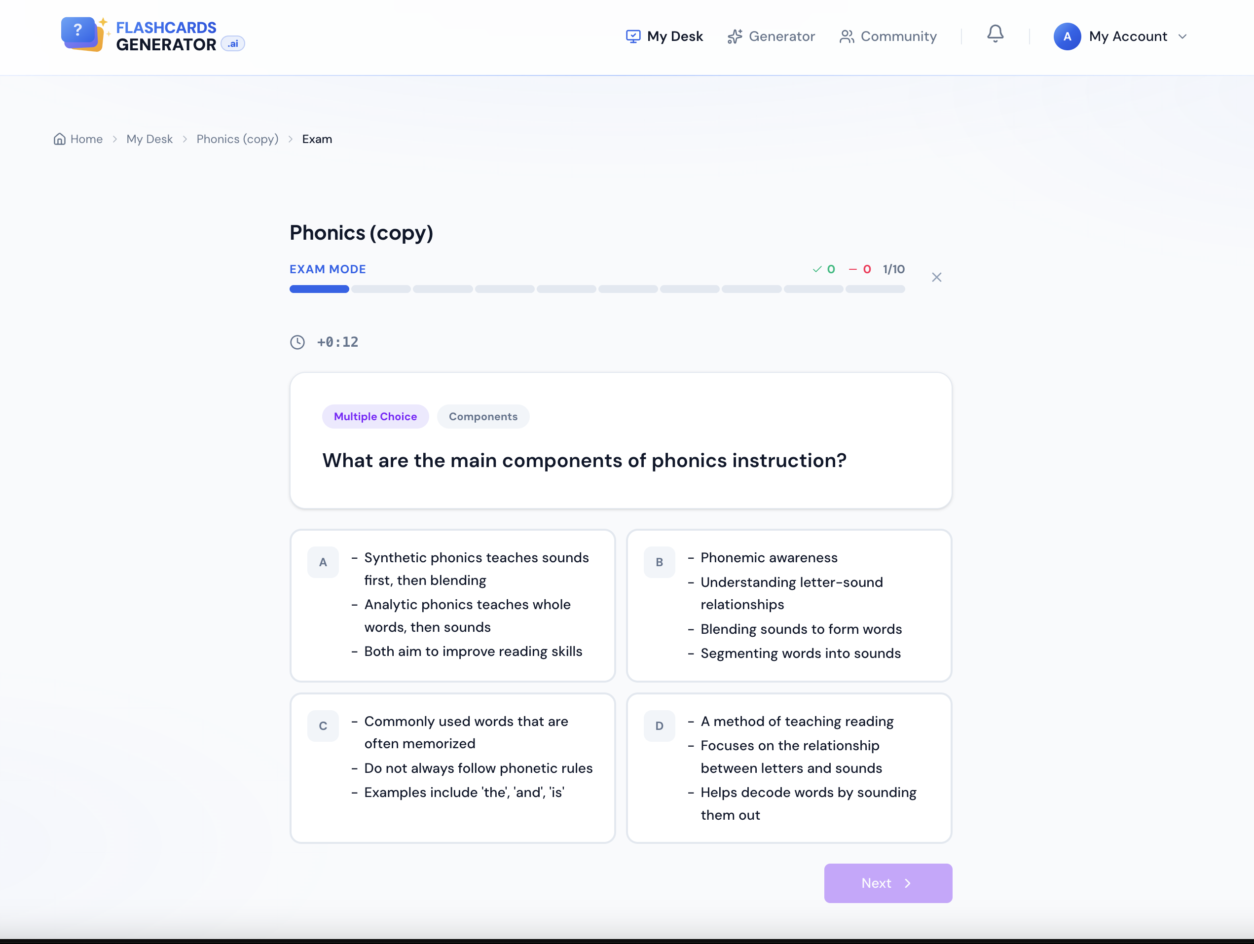 FlashCardsGenerator.ai - Screenshot 3 showing product features and functionality